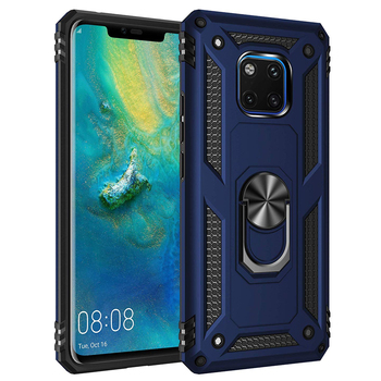 Microsonic Huawei Mate 20 Pro Kılıf Military Ring Holder Lacivert Microsonic Huawei Mate 20 Pro Kılıf Military Ring Holder Lacivert