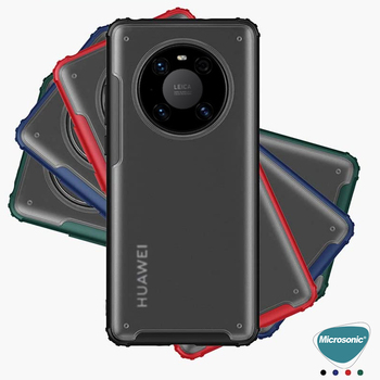 Microsonic Huawei Mate 40 Pro Kılıf Frosted Frame Siyah