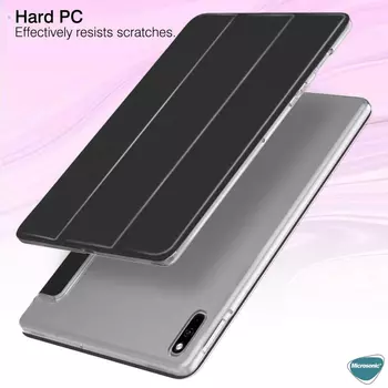 Microsonic Huawei MatePad 10.4'' Kılıf Slim Translucent Back Smart Cover Gümüş