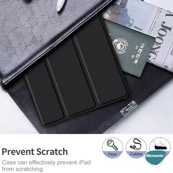 Microsonic Huawei MatePad SE Kılıf Slim Translucent Back Smart Cover Lacivert