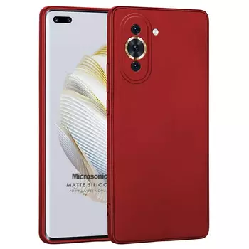Microsonic Huawei Nova 10 Pro Kılıf Matte Silicone Kırmızı