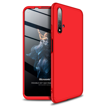 Microsonic Huawei Nova 5T Kılıf Double Dip 360 Protective AYS Kırmızı Microsonic Huawei Nova 5T Kılıf Double Dip 360 Protective AYS Kırmızı