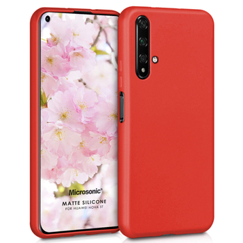 Microsonic Huawei Nova 5T Kılıf Matte Silicone Kırmızı Microsonic Huawei Nova 5T Kılıf Matte Silicone Kırmızı