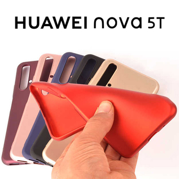 Microsonic Huawei Nova 5T Kılıf Matte Silicone Mavi