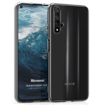 Microsonic Huawei Nova 5T Kılıf Transparent Soft Beyaz Microsonic Huawei Nova 5T Kılıf Transparent Soft Beyaz