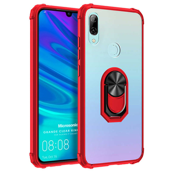 Microsonic Huawei P Smart 2019 Kılıf Grande Clear Ring Holder Kırmızı Microsonic Huawei P Smart 2019 Kılıf Grande Clear Ring Holder Kırmızı