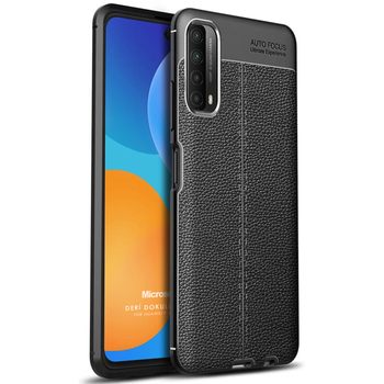 Microsonic Huawei P Smart 2021 Kılıf Deri Dokulu Silikon Siyah Microsonic Huawei P Smart 2021 Kılıf Deri Dokulu Silikon Siyah