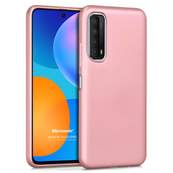 Microsonic Huawei P Smart 2021 Kılıf Matte Silicone Rose Gold