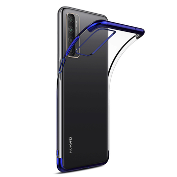 Microsonic Huawei P Smart 2021 Kılıf Skyfall Transparent Clear Mavi