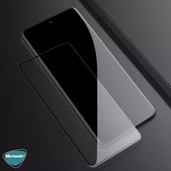 Microsonic Huawei P Smart 2021 Tam Kaplayan Temperli Cam Ekran Koruyucu Siyah