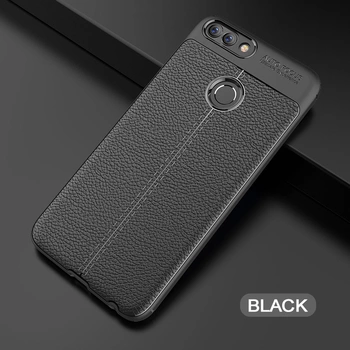 Microsonic Huawei P Smart Kılıf Deri Dokulu Silikon Siyah