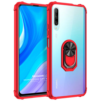 Microsonic Huawei P Smart Pro Kılıf Grande Clear Ring Holder Kırmızı Microsonic Huawei P Smart Pro Kılıf Grande Clear Ring Holder Kırmızı