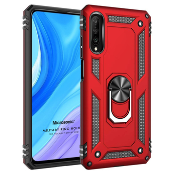 Microsonic Huawei P Smart Pro Kılıf Military Ring Holder Kırmızı Microsonic Huawei P Smart Pro Kılıf Military Ring Holder Kırmızı