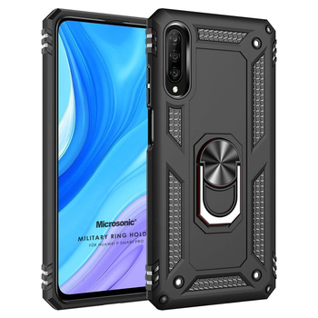 Microsonic Huawei P Smart Pro Kılıf Military Ring Holder Siyah Microsonic Huawei P Smart Pro Kılıf Military Ring Holder Siyah