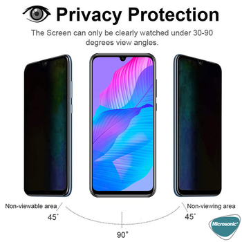 Microsonic Huawei P Smart S Invisible Privacy Kavisli Ekran Koruyucu Siyah