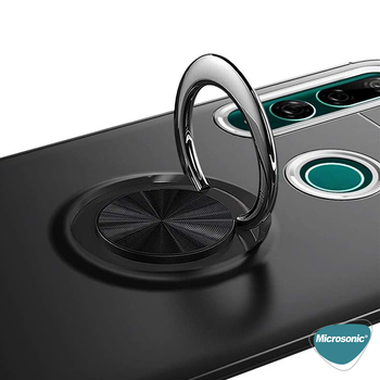 Microsonic Huawei P Smart Z Kılıf Kickstand Ring Holder Siyah