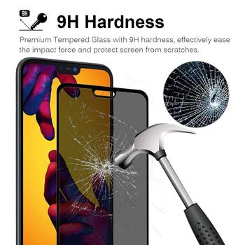 Microsonic Huawei P20 Lite Invisible Privacy Kavisli Ekran Koruyucu Siyah