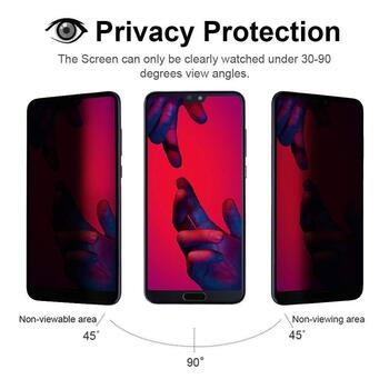 Microsonic Huawei P20 Pro Invisible Privacy Kavisli Ekran Koruyucu Siyah