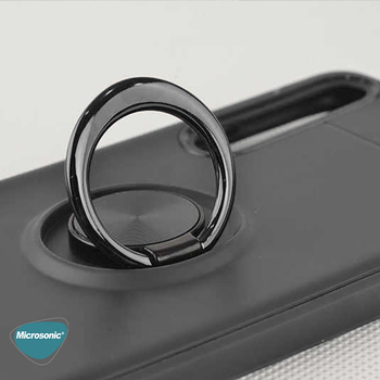Microsonic Huawei P20 Pro Kılıf Kickstand Ring Holder Lacivert