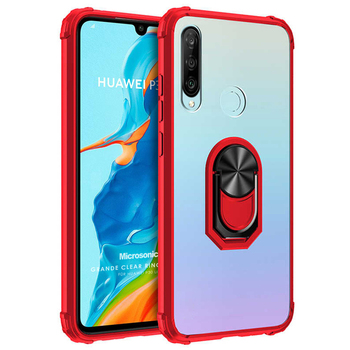 Microsonic Huawei P30 Lite Kılıf Grande Clear Ring Holder Kırmızı Microsonic Huawei P30 Lite Kılıf Grande Clear Ring Holder Kırmızı
