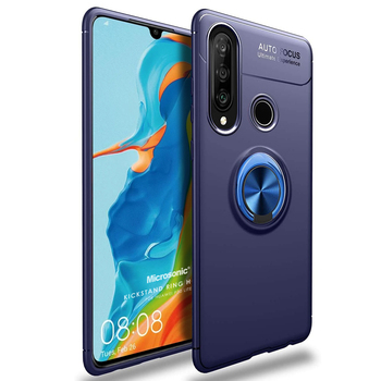 Microsonic Huawei P30 Lite Kılıf Kickstand Ring Holder Lacivert Microsonic Huawei P30 Lite Kılıf Kickstand Ring Holder Lacivert