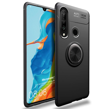 Microsonic Huawei P30 Lite Kılıf Kickstand Ring Holder Siyah Microsonic Huawei P30 Lite Kılıf Kickstand Ring Holder Siyah