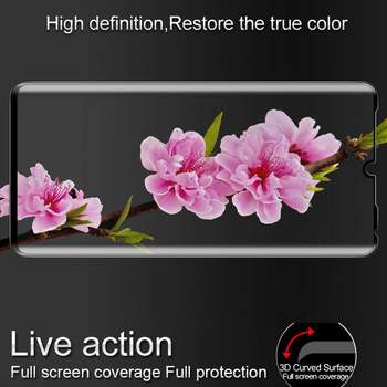 Microsonic Huawei P30 Pro Kavisli Temperli Cam Ekran Koruyucu Film Siyah
