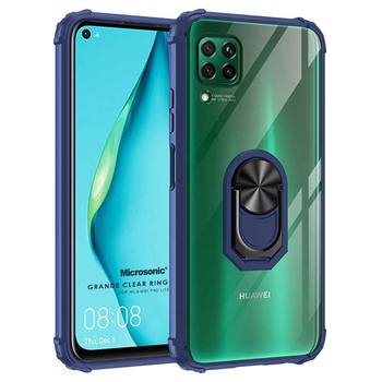 Microsonic Huawei P40 Lite Kılıf Grande Clear Ring Holder Lacivert Microsonic Huawei P40 Lite Kılıf Grande Clear Ring Holder Lacivert