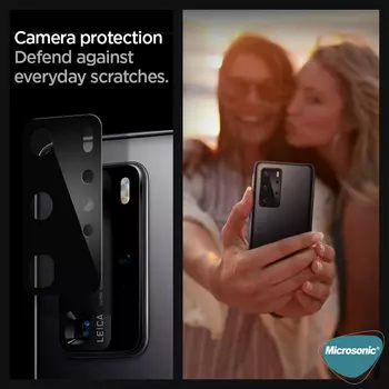 Microsonic Huawei P40 Pro Kamera Lens Koruma Camı V2 Siyah