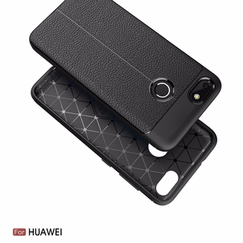 Microsonic Huawei P9 Lite Mini Kılıf Deri Dokulu Silikon Siyah