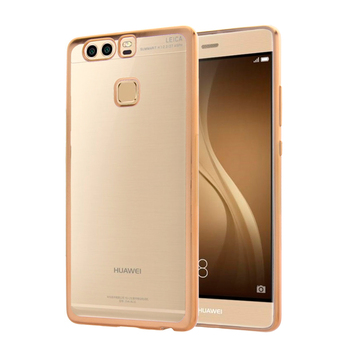 Microsonic Huawei P9 Kılıf Skyfall Transparent Clear Gold