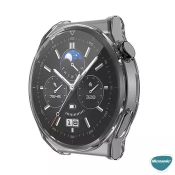 Microsonic Huawei Watch GT 3 Pro 43mm Seramik Kılıf 360 Full Round Soft Silicone Siyah