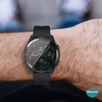 Microsonic Huawei Watch GT2 46mm Kılıf Matte Premium Slim WatchBand Siyah