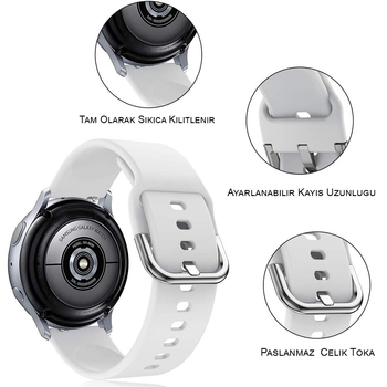 Microsonic Huawei Watch GT2 46mm Silikon Kordon Beyaz
