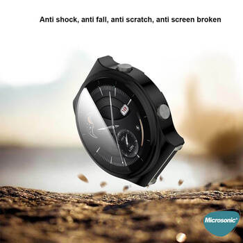 Microsonic Huawei Watch GT2 Pro Kılıf 360 Full Round Soft Silicone Siyah