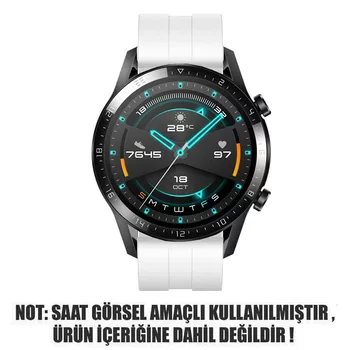 Microsonic Huawei Watch GT3 46mm Kordon, Silicone RapidBands Beyaz