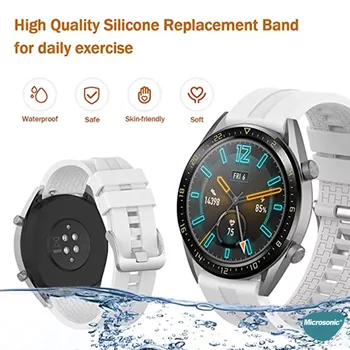 Microsonic Huawei Watch GT4 46mm Kordon, Silicone RapidBands Turuncu