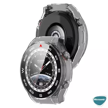 Microsonic Huawei Watch Ultimate Kılıf Clear Premium Slim WatchBand Siyah