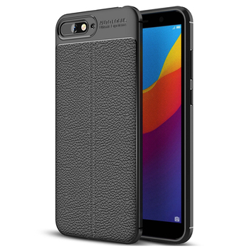 Microsonic Huawei Y6 2018 Kılıf Deri Dokulu Silikon Siyah Microsonic Huawei Y6 2018 Kılıf Deri Dokulu Silikon Siyah