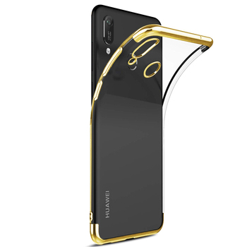 Microsonic Huawei Y6 2019 Kılıf Skyfall Transparent Clear Gold