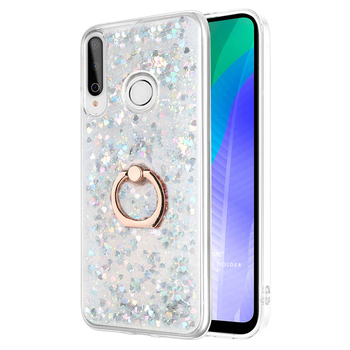 Microsonic Huawei Y6P Kılıf Glitter Liquid Holder Gümüş