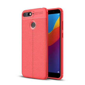 Microsonic Huawei Y7 2018 Kılıf Deri Dokulu Silikon Kırmızı Microsonic Huawei Y7 2018 Kılıf Deri Dokulu Silikon Kırmızı