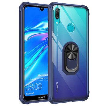Microsonic Huawei Y7 2019 Kılıf Grande Clear Ring Holder Lacivert Microsonic Huawei Y7 2019 Kılıf Grande Clear Ring Holder Lacivert