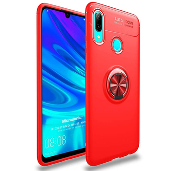 Microsonic Huawei Y7 2019 Kılıf Kickstand Ring Holder Kırmızı Microsonic Huawei Y7 2019 Kılıf Kickstand Ring Holder Kırmızı
