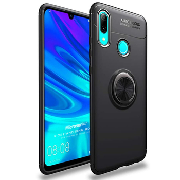 Microsonic Huawei Y7 2019 Kılıf Kickstand Ring Holder Siyah Microsonic Huawei Y7 2019 Kılıf Kickstand Ring Holder Siyah