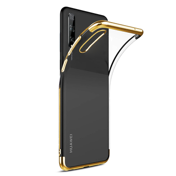 Microsonic Huawei Y8P Kılıf Skyfall Transparent Clear Gold