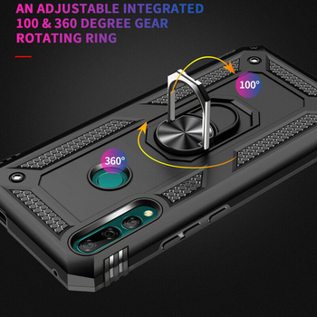 Microsonic Huawei Y9 Prime 2019 Kılıf Military Ring Holder Siyah