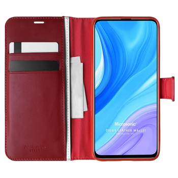 Microsonic Huawei Y9S Kılıf Delux Leather Wallet Kırmızı