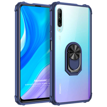 Microsonic Huawei Y9S Kılıf Grande Clear Ring Holder Lacivert