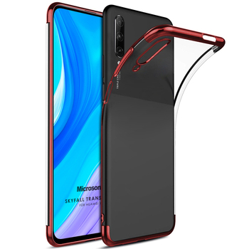 Microsonic Huawei Y9S Kılıf Skyfall Transparent Clear Kırmızı